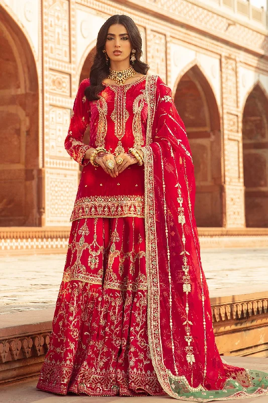 Pakistani Wedding Dress in Pink Shirt and Sharara Style Strapless Bridal Dress