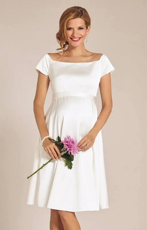Tiffany Rose Ivory Satin Maternity Dress Aria Timeless Wedding Dress