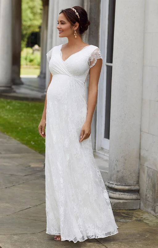 Tiffany Rose Eden Lace Maternity & Nursing Gown Ivory Off-shoulder Gown