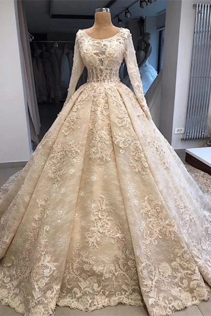 Vintage wedding dress with lace | Wedding dress with sleeves Strapless Lace Dress