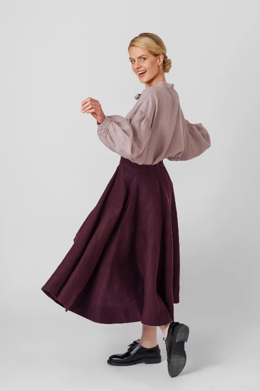 Classic Skirt, Twill Linen Pleated unclassified skirts