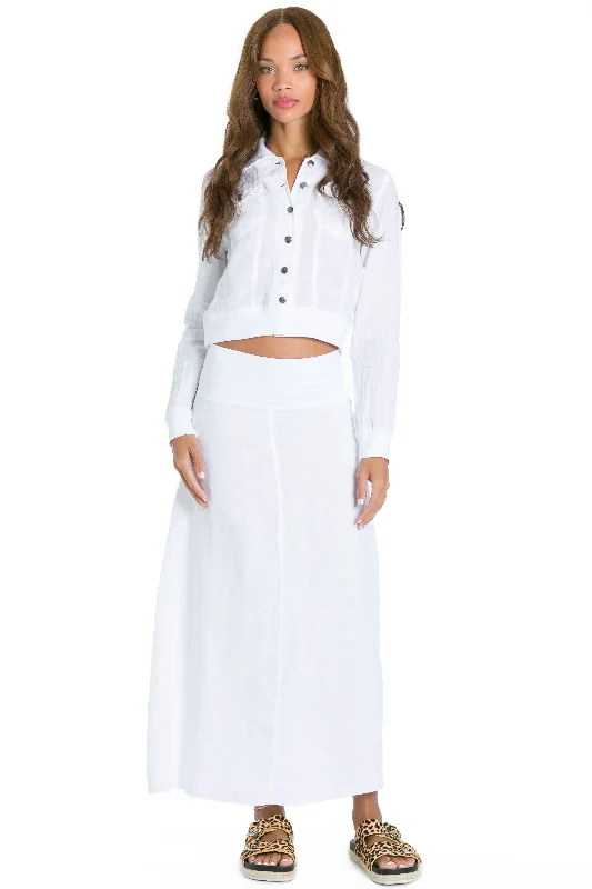 Heavy Linen Flat Waist Skirt Elegant evening unclassified skirts