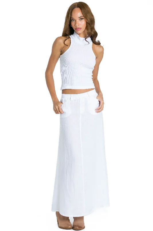 Jean A-Line Linen Skirt Office unclassified skirts