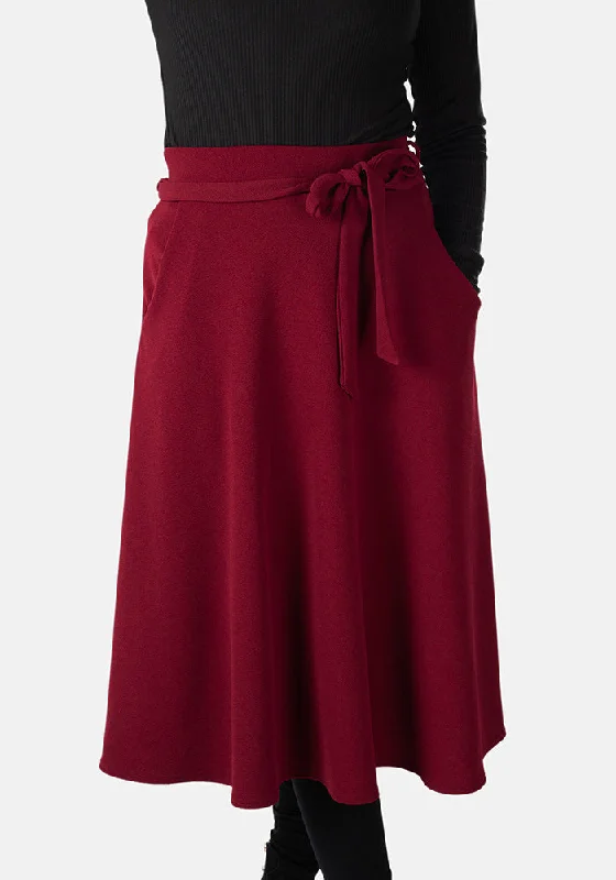 Lilia Wine A-Line Skirt Leather unclassified skirts