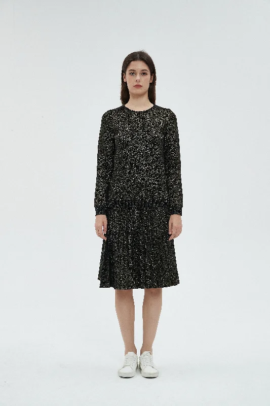 MM PLEATED SKIRT - LUREX BLACK GOLD Sexy unclassified skirts