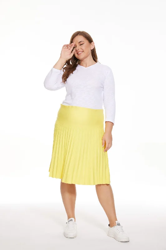 MM PURPLE LABEL - CANARY YELLOW PLEATED (PLUS SIZE) Affordable unclassified skirts