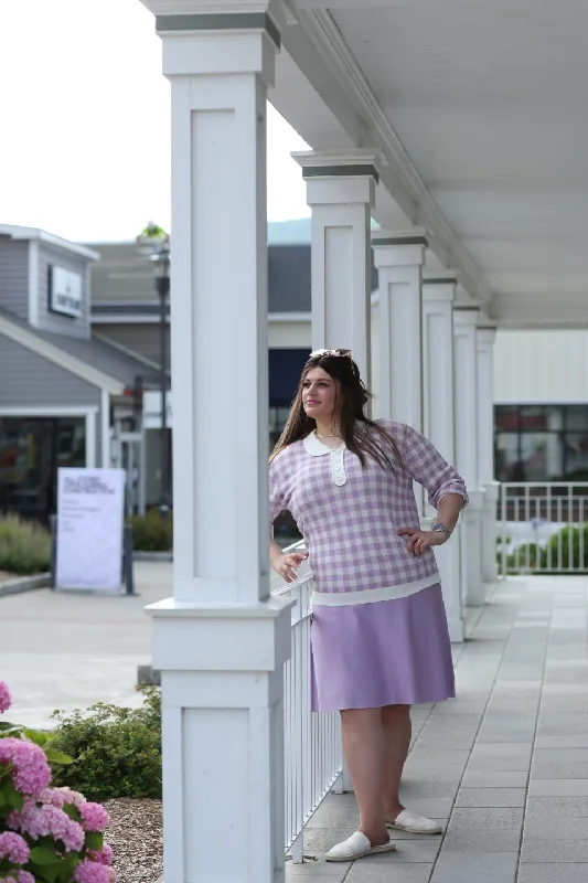 MM PURPLE LABEL LIGHT KNIT POLO T : SUMMER CHECKERED (PLUS SIZE) Comfortable unclassified skirts