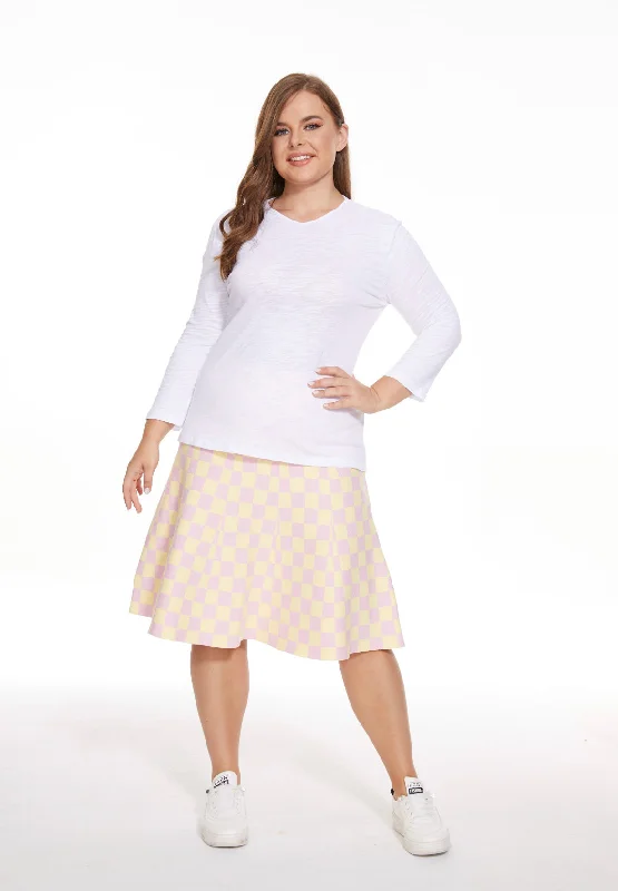 MM PURPLE LABEL - PINK YELLOW CHECKERED (PLUS SIZE) High-waisted unclassified skirts