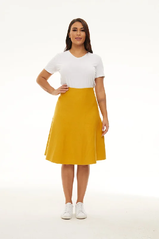 MM PURPLE LABEL - YR RND MUSTARD (PLUS SIZE) Plus size unclassified skirts