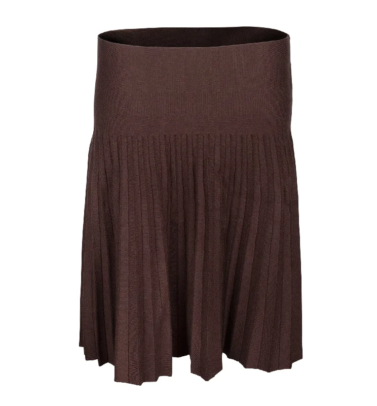 MM YEAR ROUND PLEATED - DARK BROWN Preppy unclassified skirts