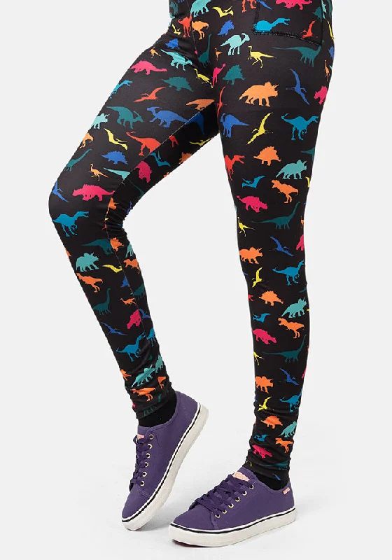 Rene Bright Dinosaur Print Popsy Leggings Beach unclassified skirts
