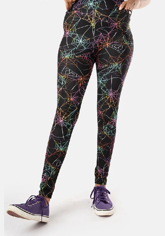 Rene Rainbow Webs Print Popsy Leggings Side-tie unclassified skirts