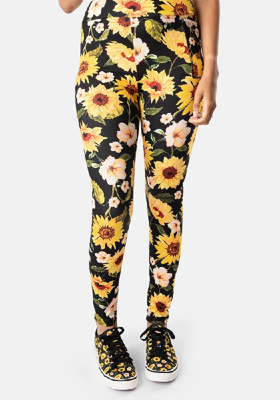 Rene Sunflower Print Popsy Leggings Flowy unclassified skirts