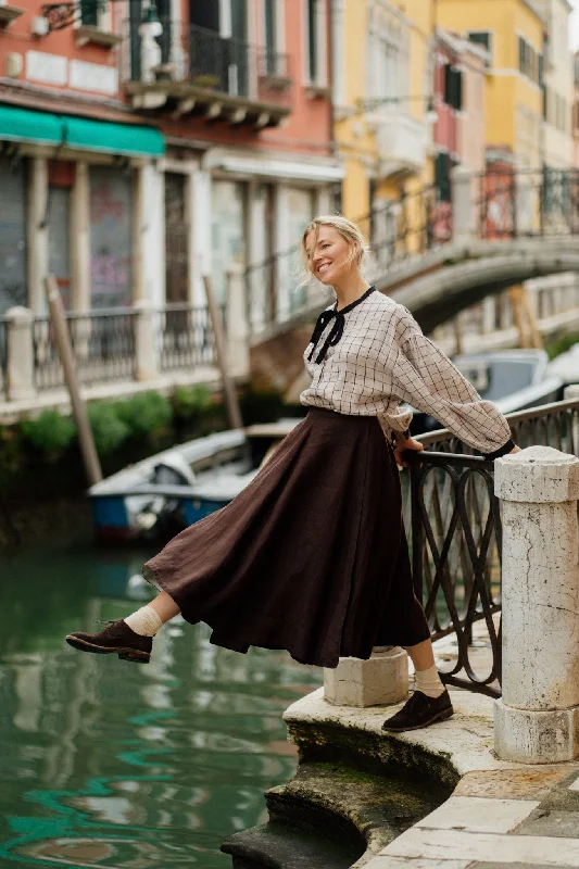 Wrap Skirt, Twill Linen Slit unclassified skirts