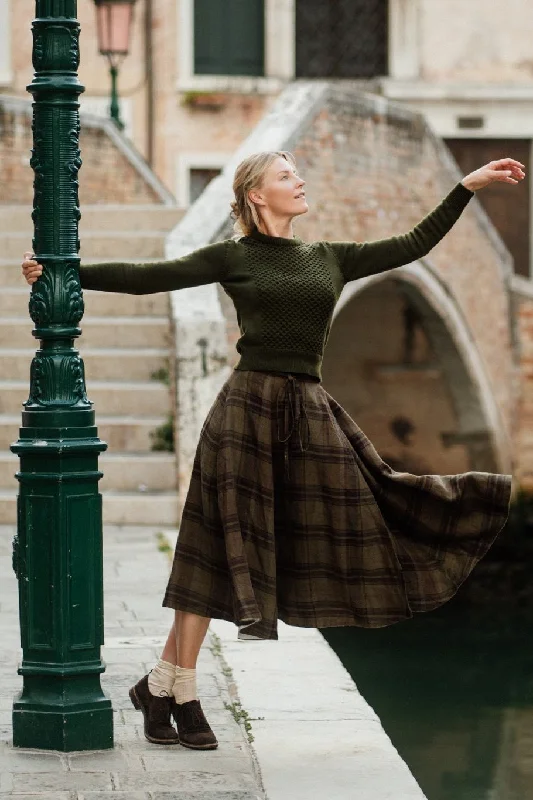 Wrap Skirt, Twill Linen Striped unclassified skirts