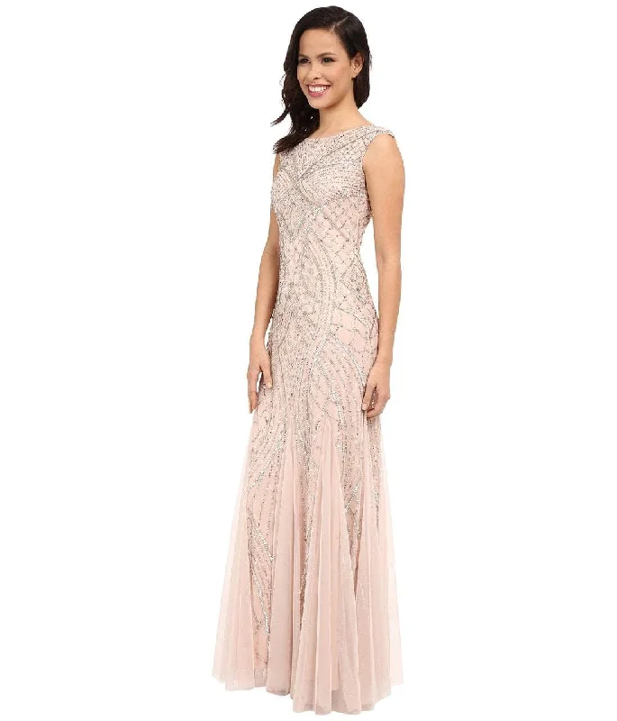 Adrianna Papell 61910460 Sequin Embellished Sleeveless Godet Gown Ruffled party dresses Adrianna Papell 61910460 Sequin Embellished Sleeveless Godet Gown Ruffled party dresses