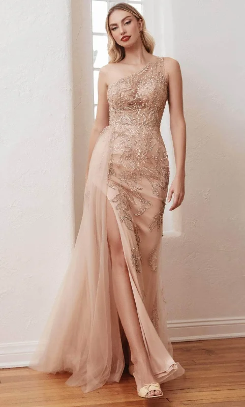 Cinderella Divine CB098 - Beaded Asymmetrical Evening Gown Silk party dresses