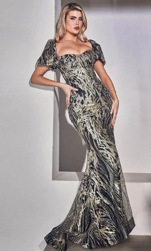 Cinderella Divine J833 - Off-Shoulder Glitter Evening Gown Chiffon party dresses
