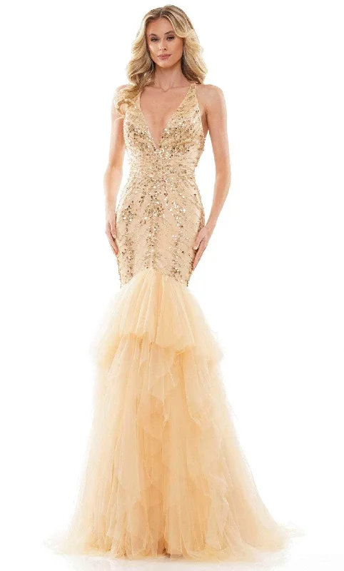 Colors Dress 2826 - Trumpet Tulle Fit and Flare Gown Cocktail party dresses