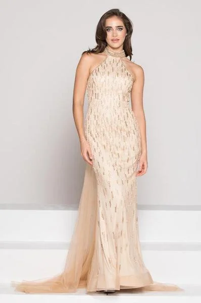 Colors Dress - High Halter Caped Panel Gown 1921 Outdoor party dresses