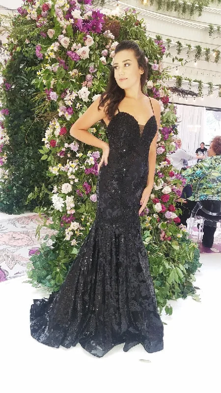 Dave & Johnny - Sleeveless Beaded Lace Trumpet Evening Gown A6768 Affordable party dresses Dave & Johnny - Sleeveless Beaded Lace Trumpet Evening Gown A6768 Affordable party dresses