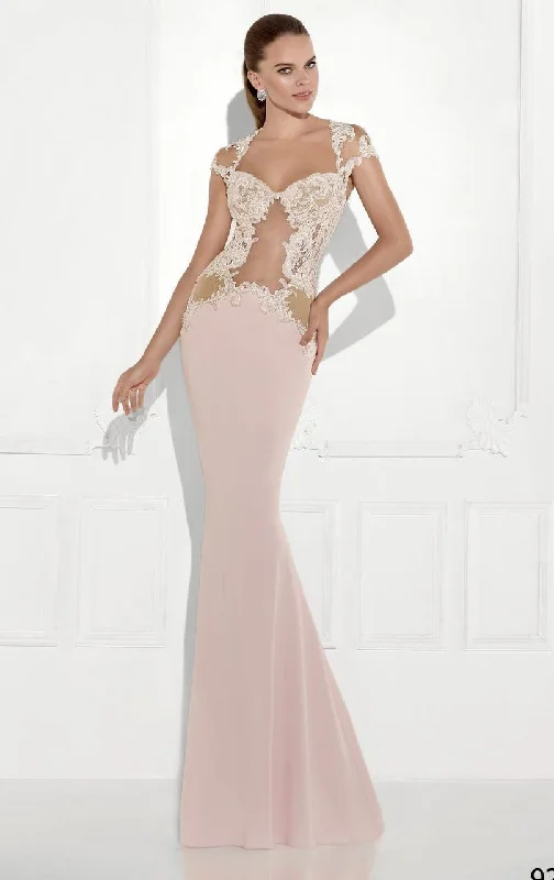 Tarik Ediz 92764 Beaded Lace Illusion Cutout Trumpet Gown - 1 Pc. Mint in size 8 Available New Year's Eve party dresses Tarik Ediz 92764 Beaded Lace Illusion Cutout Trumpet Gown - 1 Pc. Mint in size 8 Available New Year's Eve party dresses