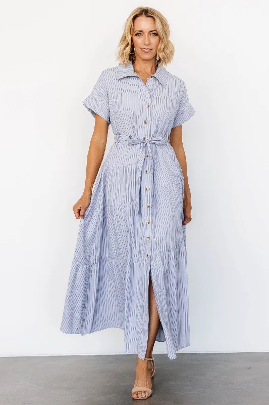 Covey Button Up Maxi Dress | Blue Stripe Revolve maxi dresses