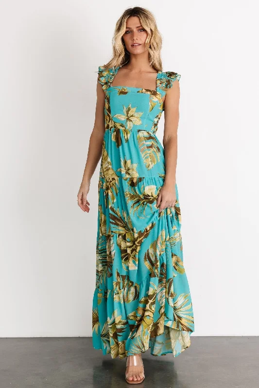 Encinitas Maxi Dress | Caribbean Blue Print Best maxi dresses for summer vacation