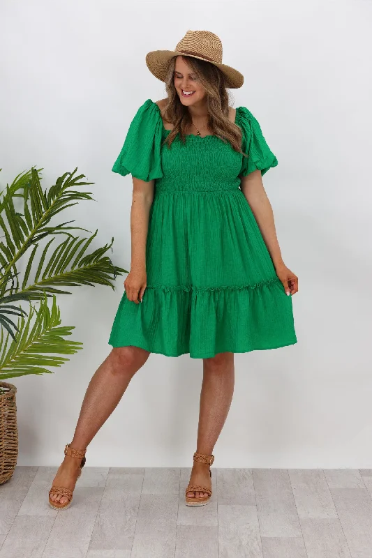 Iris Maxi Puffy Sleeve Dress Green ASOS maxi dresses