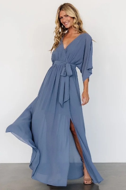 Kia Kimono Maxi Dress | Whisper Blue Formal maxi dresses