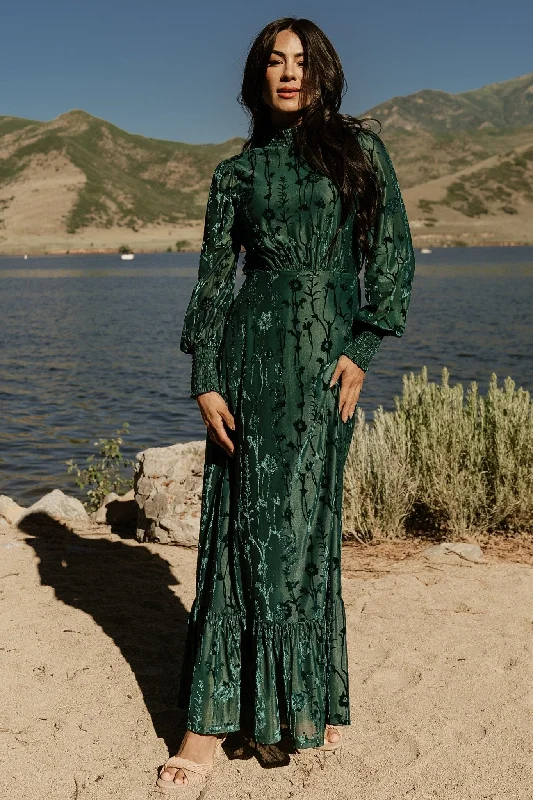 Penelope Velvet Maxi Dress | Emerald New Year's Eve maxi dresses