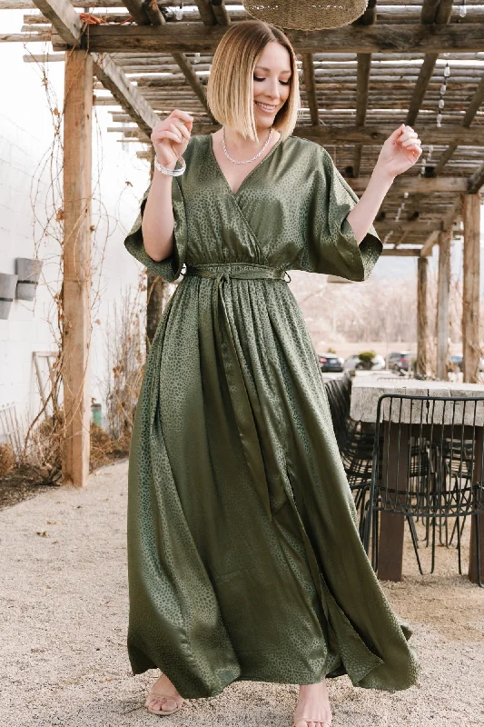 Savannah Print Kimono Maxi | Olive Luxury maxi dresses