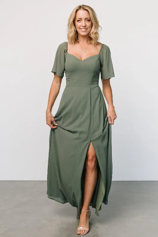 Sierra Sweetheart Maxi Dress | Dark Sage Lace maxi dresses