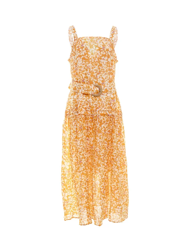 Sleeveless Long Dress In Ramie Fabric Wrap maxi dresses