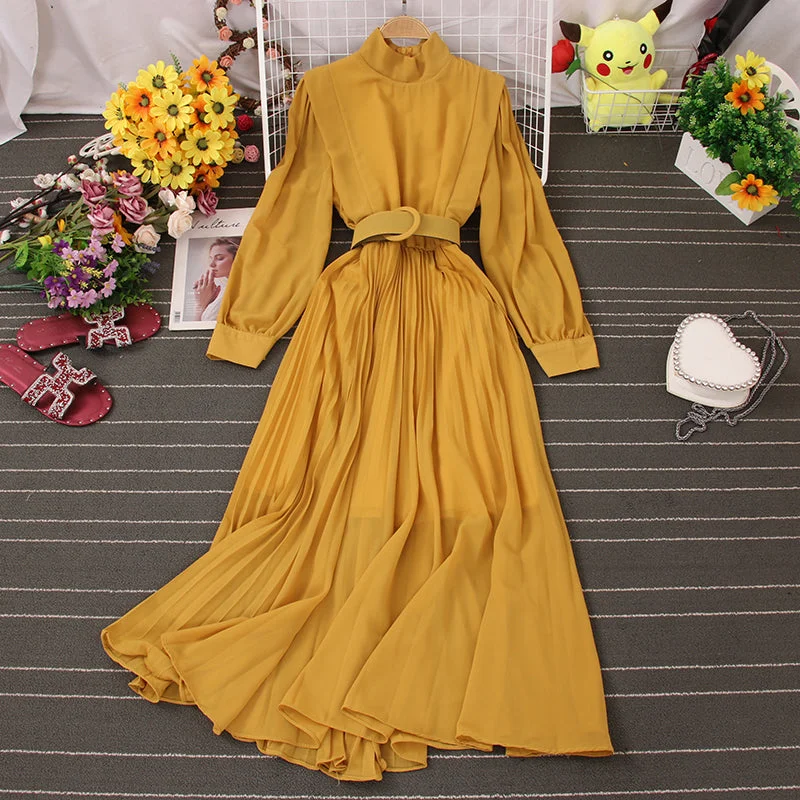 Stylihs chiffon long sleeve dress fashion dress  569 Graduation maxi dresses