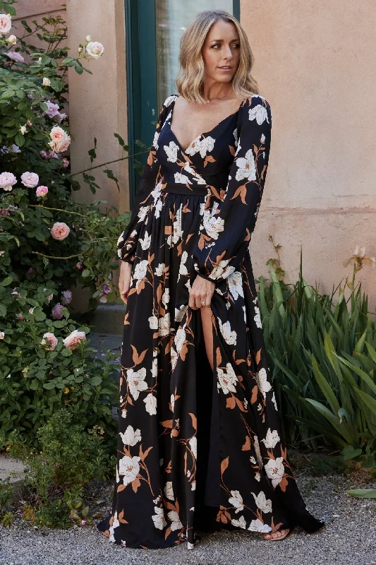Tristan Maxi Dress | Black Floral Sleeveless maxi dresses