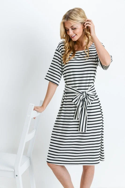 Adele Striped Midi Dress Casual midi dresses