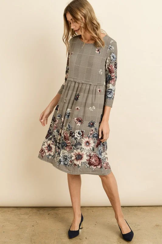 Allyn Floral Midi Dress Goth midi dresses