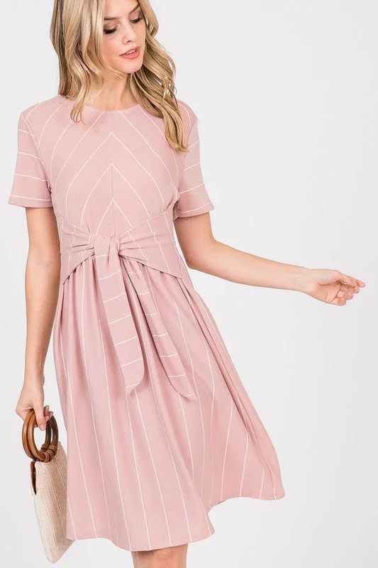 Azaleah Tie Midi Dress in Blush Forever 21 midi dresses