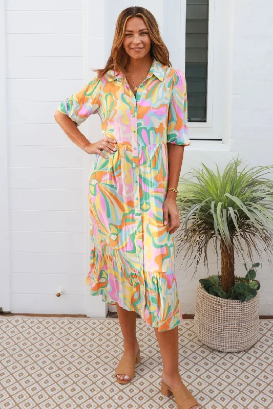 Brielle Midi Dress | Sorbet Swirl Best midi dresses for plus size
