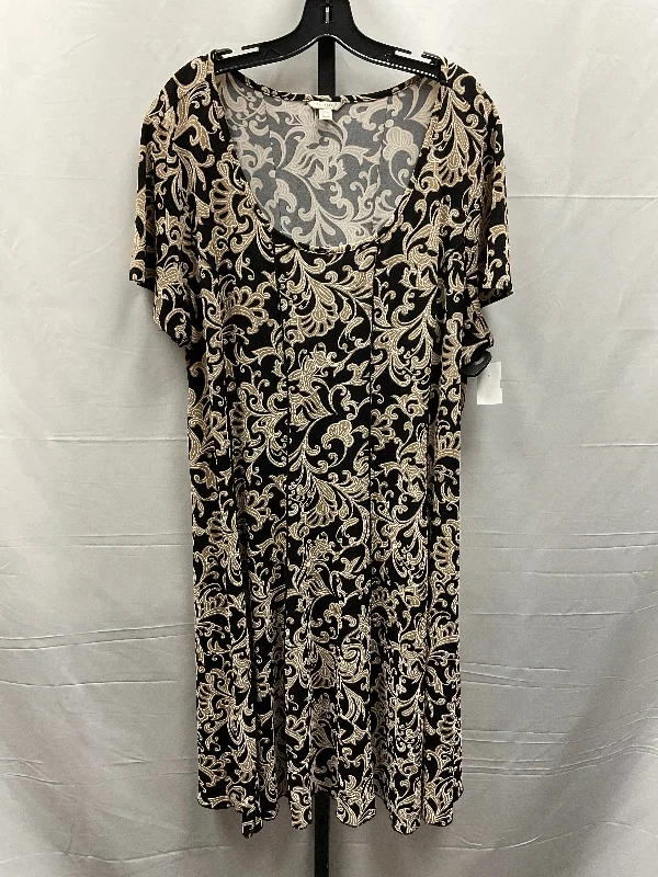Dress Casual Midi By Cato In Black & Tan, Size: 3x Corset midi dresses