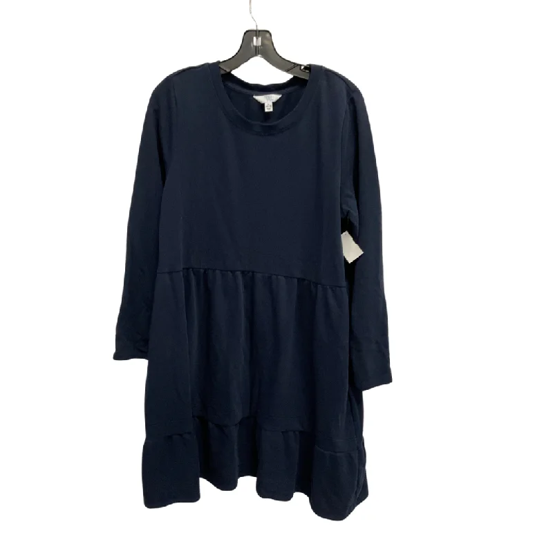 Dress Casual Midi By Time And Tru In Navy, Size: L Cocktail midi dresses