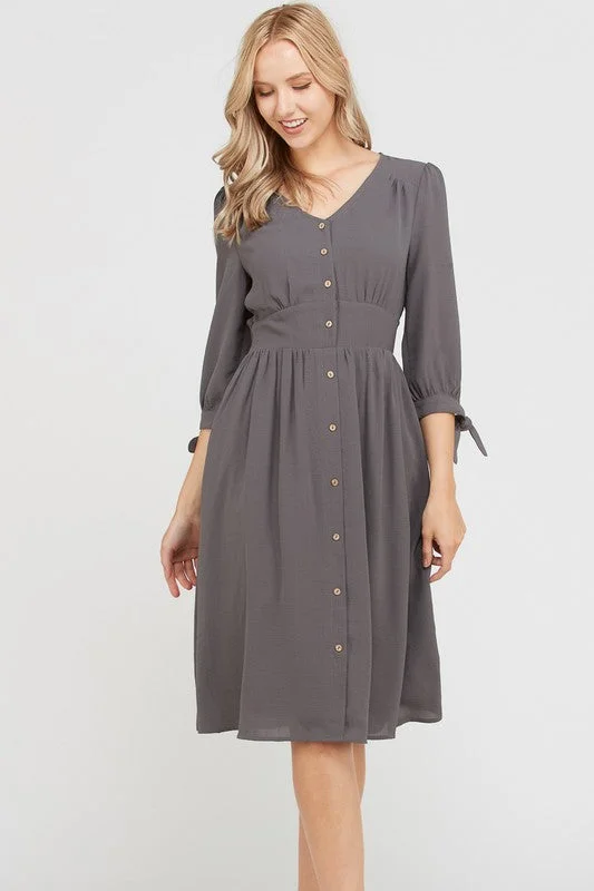 Sadie Button Midi Dress Affordable midi dresses