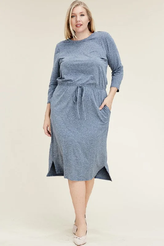 Sierra Basic Midi Dress In Plus Size Formal midi dresses