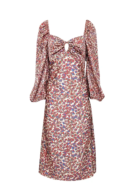 Sachin & Babi - Red, Cream, Blue, & Green Floral Print Satin Dress Sz 14 Best floral dresses for hourglass body shape Sachin & Babi - Red, Cream, Blue, & Green Floral Print Satin Dress Sz 14 Best floral dresses for hourglass body shape