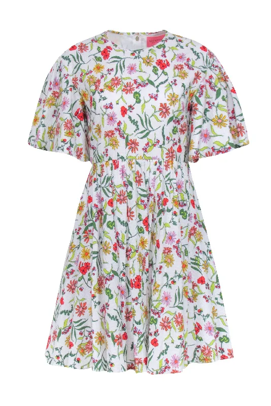 Kate Spade - White w/ Multicolor Floral Print Textured Woven Dress Sz 8 Boho floral dresses Kate Spade - White w/ Multicolor Floral Print Textured Woven Dress Sz 8 Boho floral dresses