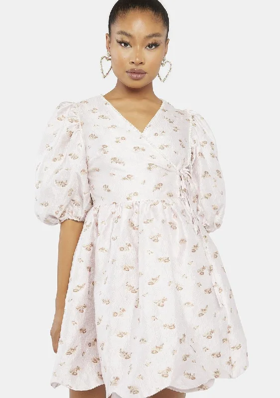 Lunar Floral Jacquard Dress Women's trendy floral dresses sale