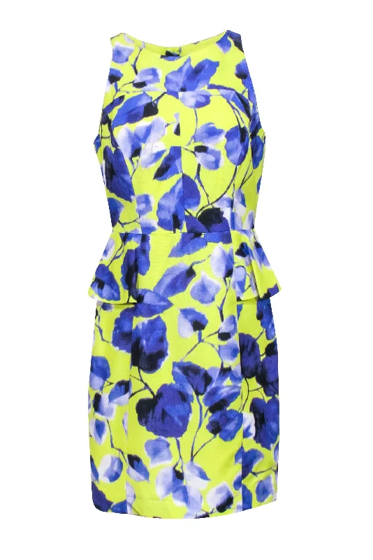 Milly - Lemon Yellow & Indigo Floral Print Sleeveless Dress Sz 8 Fashion Nova floral dresses Milly - Lemon Yellow & Indigo Floral Print Sleeveless Dress Sz 8 Fashion Nova floral dresses
