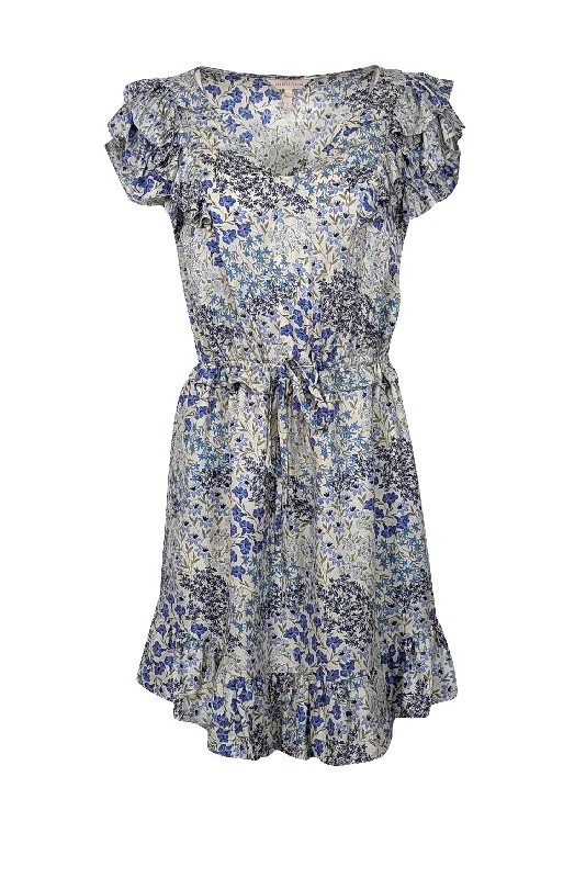 Rebecca Taylor - Ivory, Blue, & Green Floral Print Silk Dress Sz 8 Fashion-forward floral dresses Rebecca Taylor - Ivory, Blue, & Green Floral Print Silk Dress Sz 8 Fashion-forward floral dresses