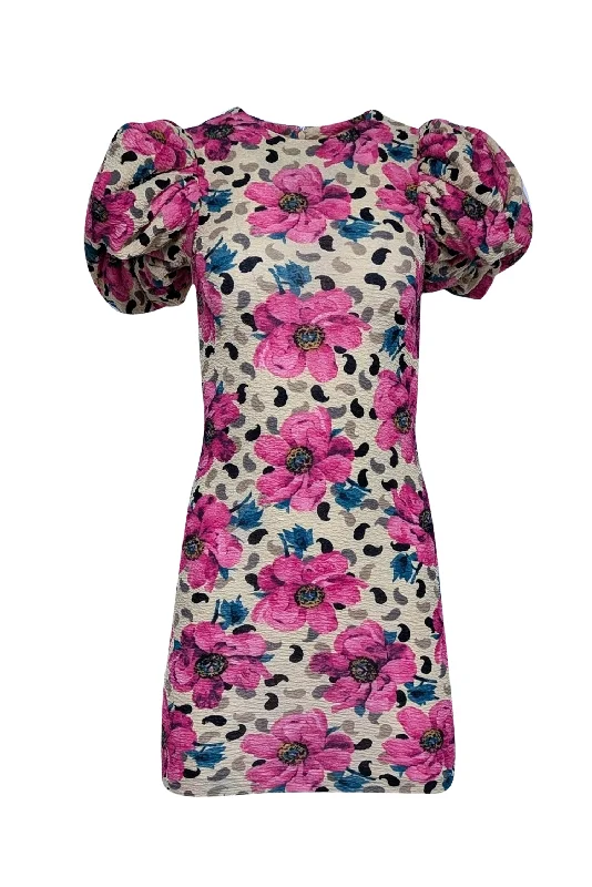 ROTATE Birger Christensen - Pale Yellow & Pink Floral Print Puff Sleeve Dress Sz 2 Maxi floral dresses ROTATE Birger Christensen - Pale Yellow & Pink Floral Print Puff Sleeve Dress Sz 2 Maxi floral dresses